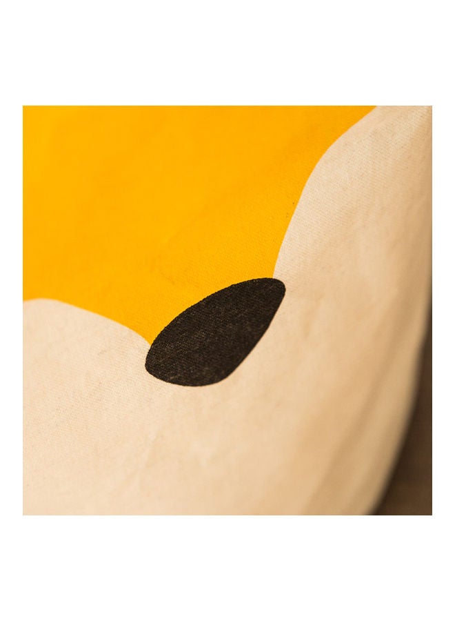 حقيبة غسيل قطنية بتصميم قابل للطي بيج/برتقالي 35x50سم - Image 3