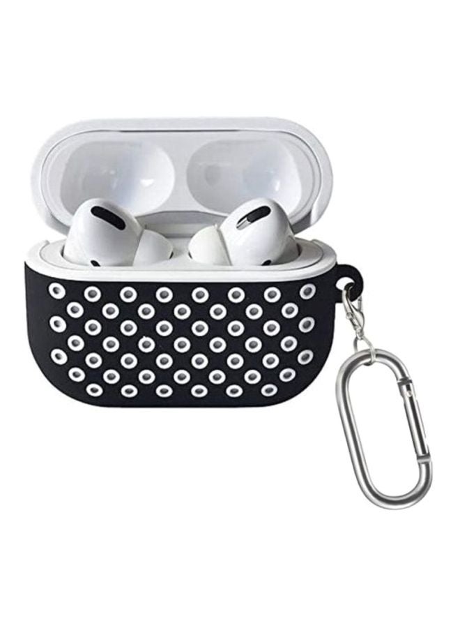 مارجون غطاء حماية واقٍ مزود بحلقة بقفل زنبركي لسماعة أبل آيربودز برو أسود/ أبيض - Image 1