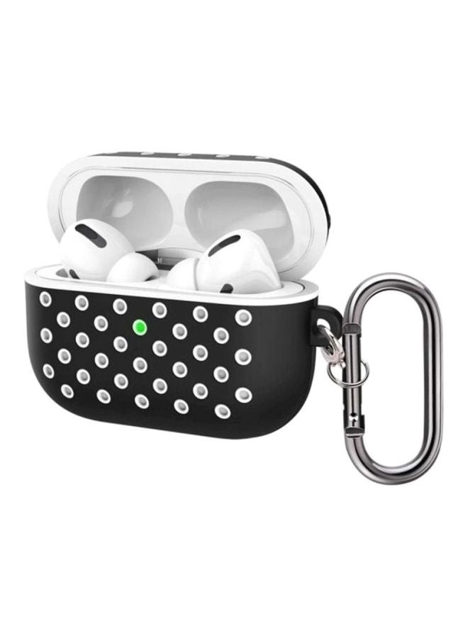 مارجون غطاء حماية واقٍ مزود بحلقة بقفل زنبركي لسماعة أبل آيربودز برو أسود/ أبيض - Image 2