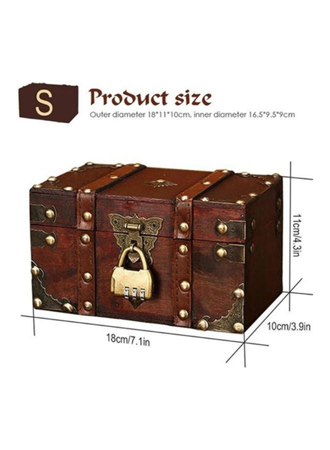 Dustproof Wooden Storage Box Brown/Gold - Image 5