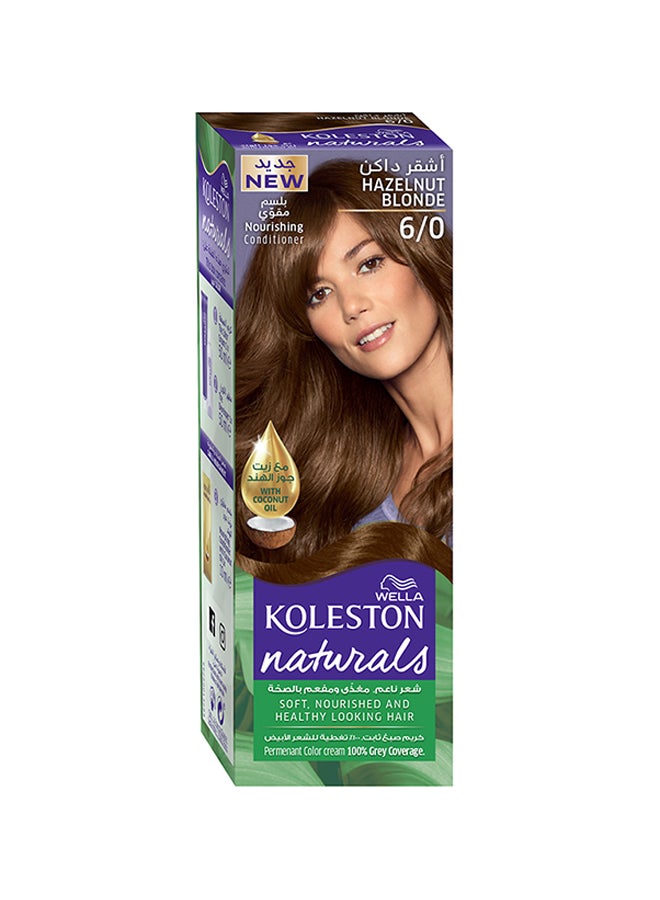 WELLA Koleston Naturals Hair Color 6/0 Hazelnut Blonde  - Image 1