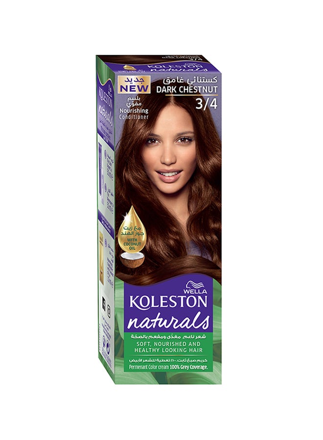 WELLA Koleston Naturals Hair Color 3/4 Dark Chestnut  - Image 1