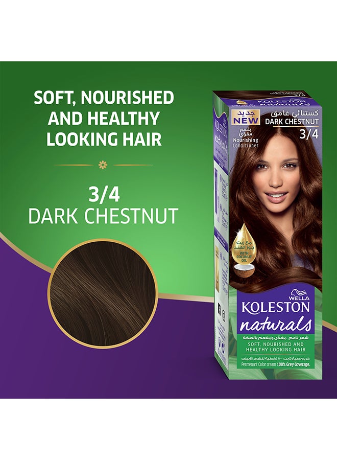 WELLA Koleston Naturals Hair Color 3/4 Dark Chestnut  - Image 2