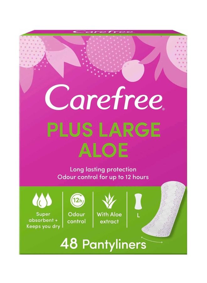 Carefree Pack Of 48 Aloe Panty Liners White L  - Image 1