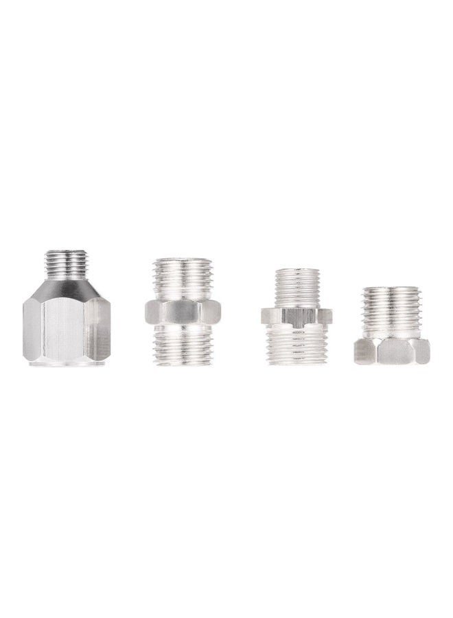 Generic - 4-Piece Airbrush Adaptor Kit For Compressor And Airbrush Hose Silver - Image 1