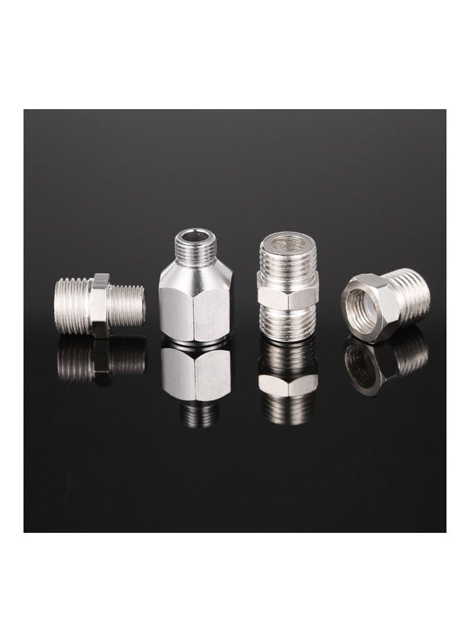 Generic - 4-Piece Airbrush Adaptor Kit For Compressor And Airbrush Hose Silver - Image 1