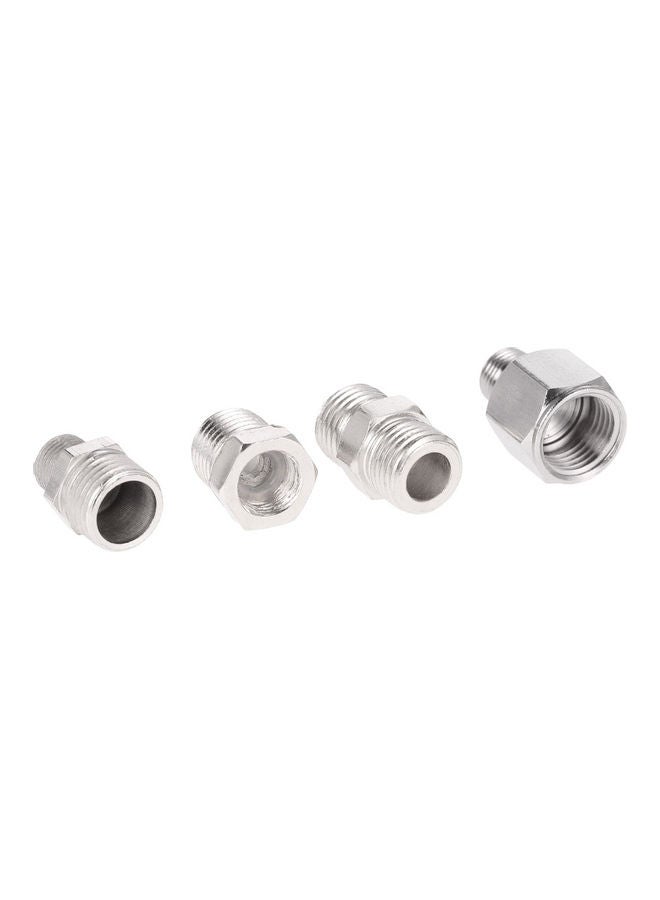 Generic - 4-Piece Airbrush Adaptor Kit For Compressor And Airbrush Hose Silver - Image 1