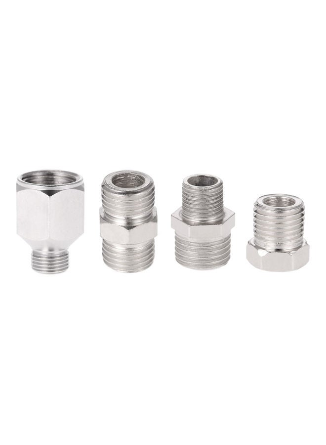 Generic - 4-Piece Airbrush Adaptor Kit For Compressor And Airbrush Hose Silver - Image 1