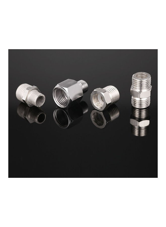 Generic - 4-Piece Airbrush Adaptor Kit For Compressor And Airbrush Hose Silver - Image 1
