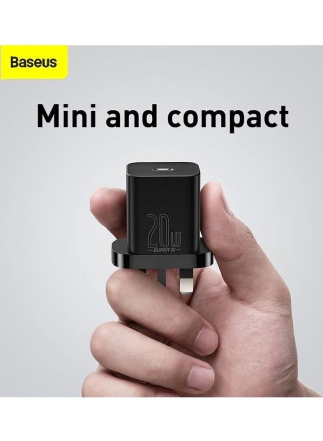 Baseus - iPhone Charger Type C PD 20W Fast USB C Charger iPhone 15 Fast Charger Port Type-C Power Plug Universal Travel Adapter USB-C Plug for iPhone 15/15 Pro Max/15 Pro/15 Plus/14/13/12/11, Etc Black - Image 1