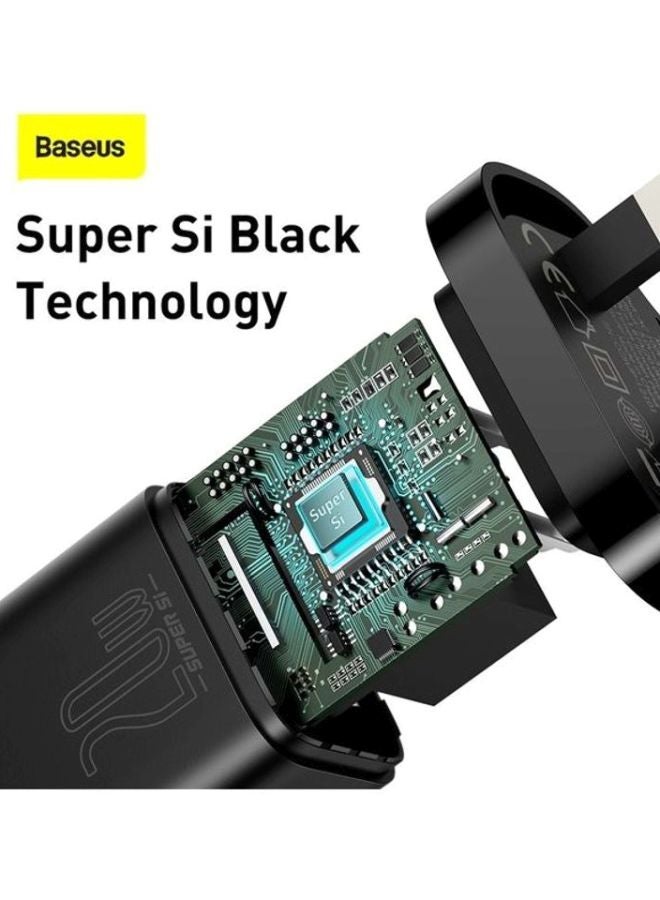 Baseus - iPhone Charger Type C PD 20W Fast USB C Charger iPhone 15 Fast Charger Port Type-C Power Plug Universal Travel Adapter USB-C Plug for iPhone 15/15 Pro Max/15 Pro/15 Plus/14/13/12/11, Etc Black - Image 1