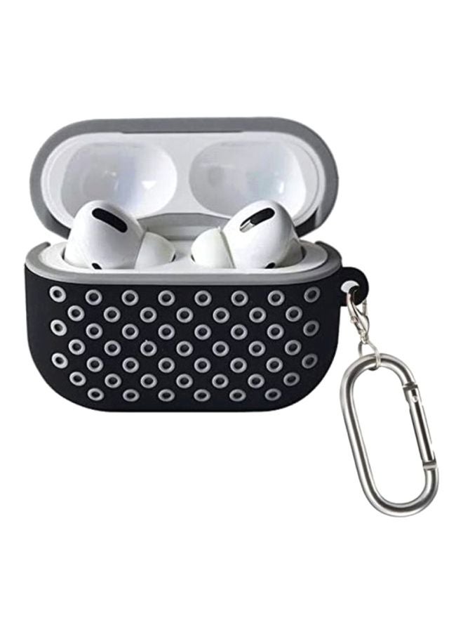 MARGOUN Protective Case Cover With Carabiner For Apple AirPods Pro Black/Grey - Image 1