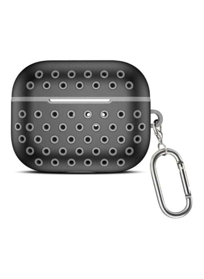 MARGOUN Protective Case Cover With Carabiner For Apple AirPods Pro Black/Grey - Image 2