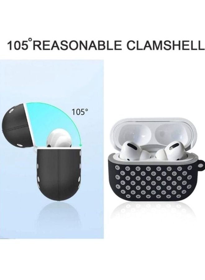 MARGOUN Protective Case Cover With Carabiner For Apple AirPods Pro Black/Grey - Image 5