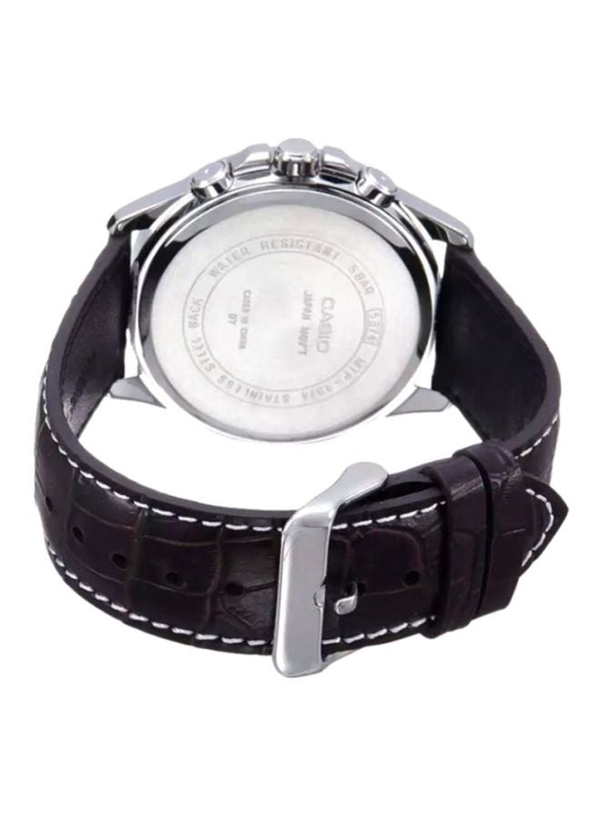 CASIO Men's Leather Analog Watch MTP-1374L-9AV - 47 mm - Brown - Image 2