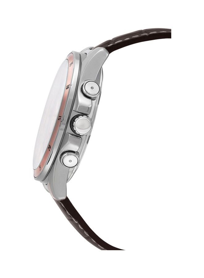 CASIO Men's Leather Analog Watch MTP-1374L-9AV - 47 mm - Brown - Image 3