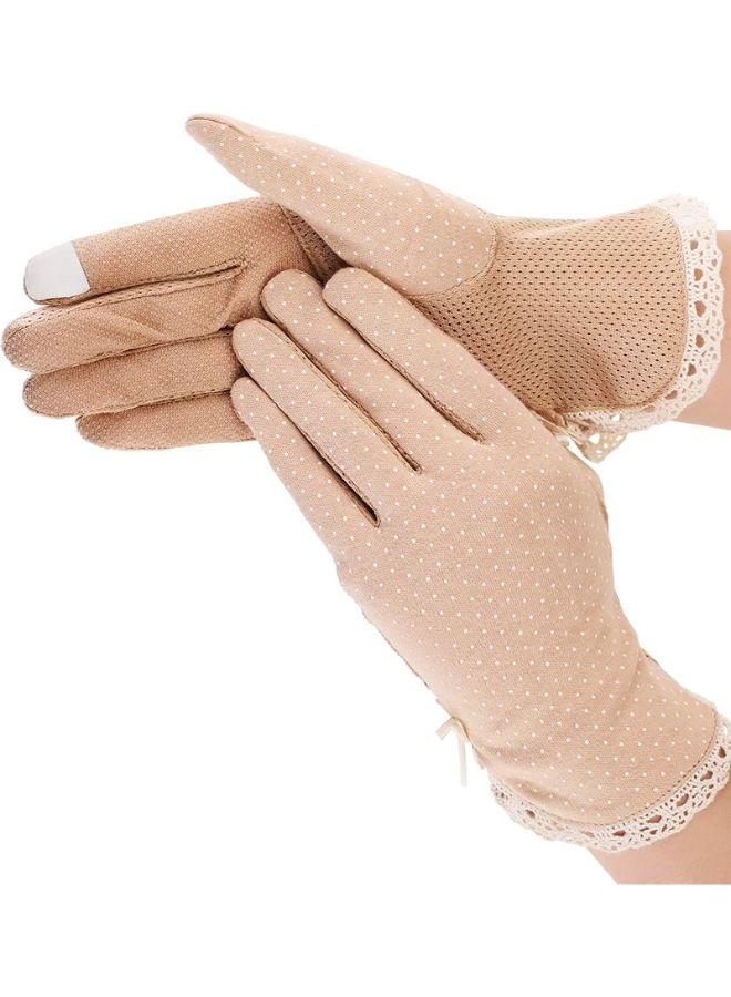 XiuWoo - 4 Pair Of Dotted Sun Protection Anti-Skid Gloves Multicolour - Image 1