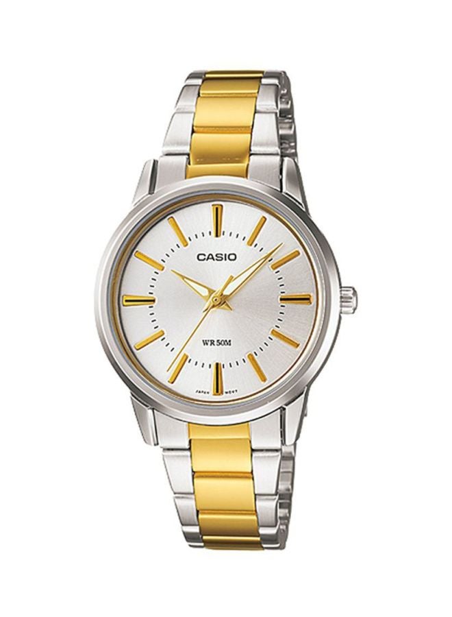 CASIO Women's Enticer Water Resistant Stainless Steel Analog Watch LTP 1303SG - 7A - 36 mm - Silver/Gold - Image 1
