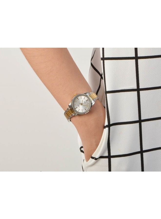 CASIO Women's Enticer Water Resistant Stainless Steel Analog Watch LTP 1303SG - 7A - 36 mm - Silver/Gold - Image 4