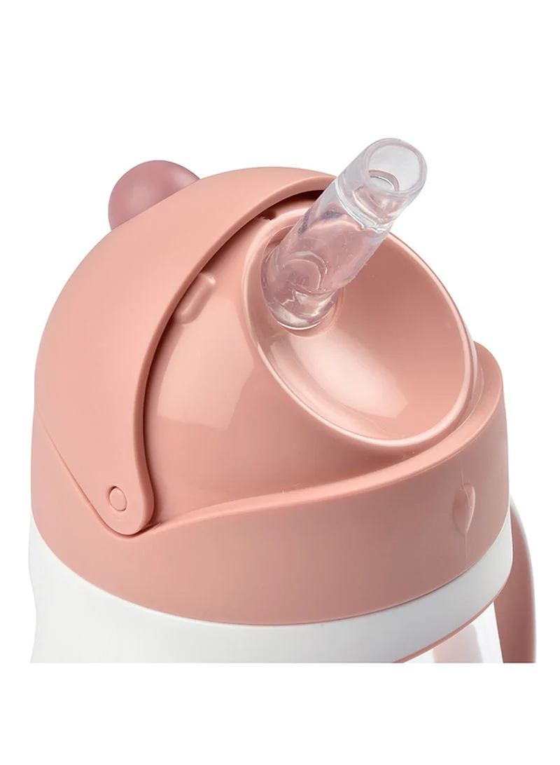 BEABA Straw Sippy Cup, Sippy Cup With Removable Handles, Sippy Cup With Straw, Baby Straw Cup, Toddler Cup For Toddlers 1 To 3 Years, Toddler Straw Cups, 8+ Months , 10 Oz, Rose