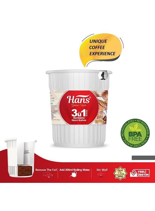 Hans - 3 In 1 Instant Coffee In Cup 20grams Pack of 6 - Image 1