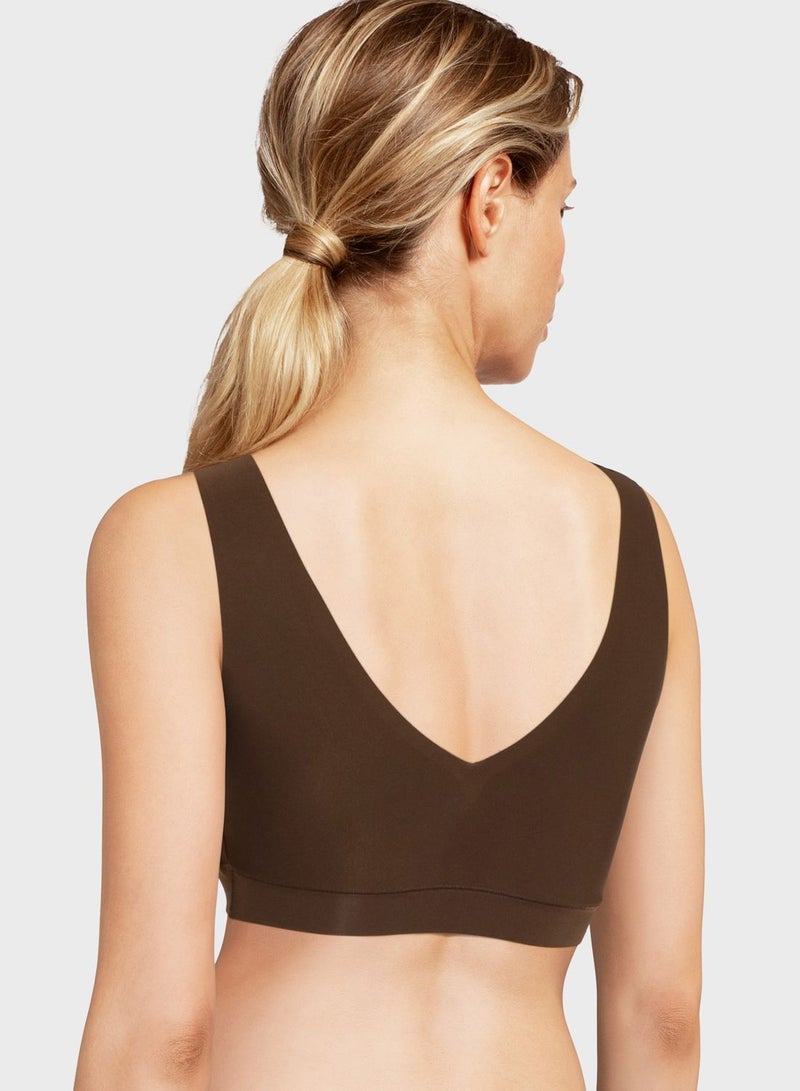 Chantelle - Soft Stretch Padded V Neck Bra Brown - Image 1
