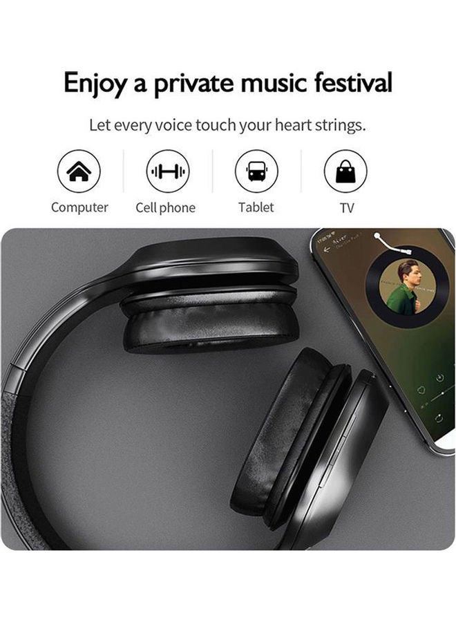 لينوفو سماعة رأس لاسلكية HD300 تعمل بتقنية البلوتوث 5.0 أسود - Image 3