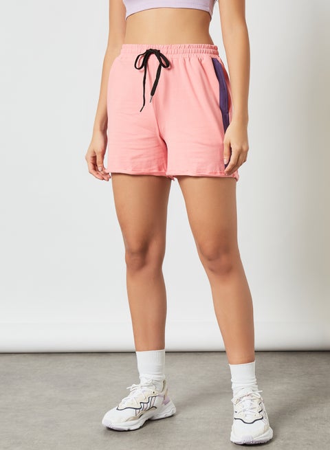 Drawstring High Waisted Shorts Flamingo Pink