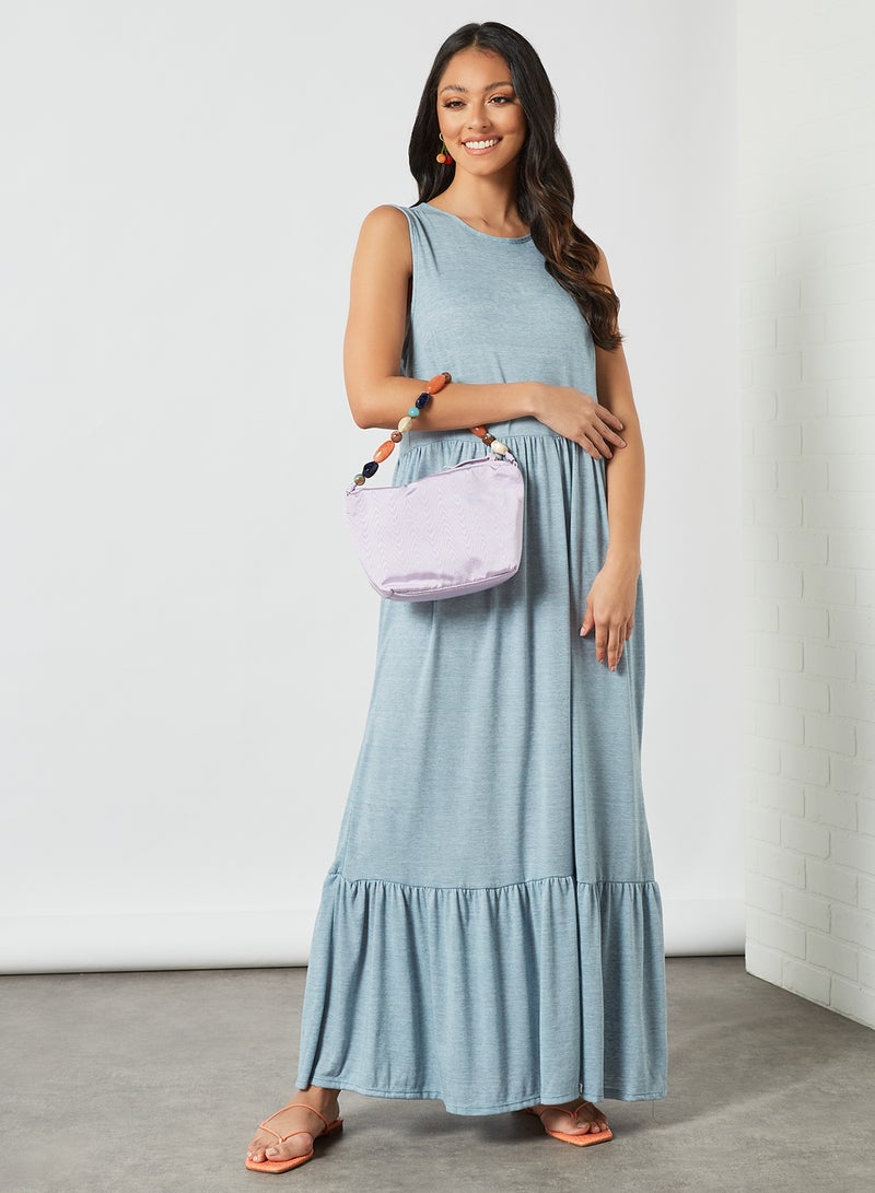 SIVVI for HANIYA Ruffle Hem Maxi Dress Blue - Image 1