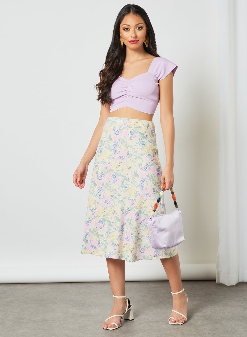 LOST INK Ribbed Crop Top Purple  - Image 2