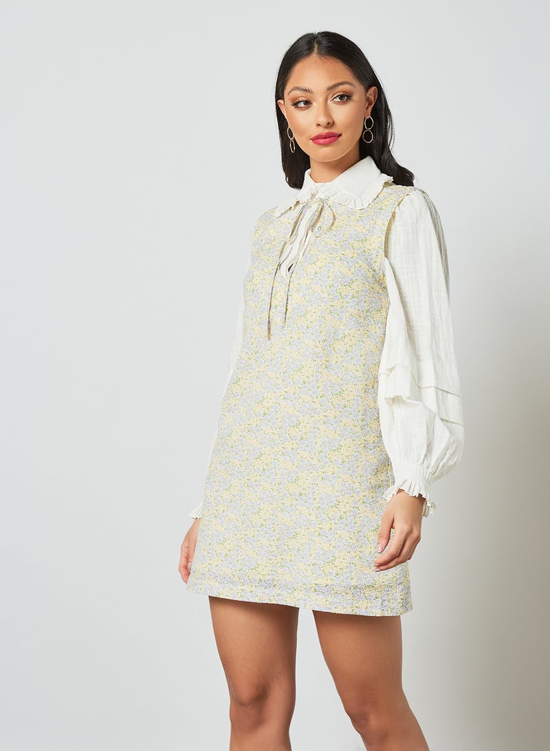 LOST INK Floral Print Layered Mini Dress Multicolour  - Image 1