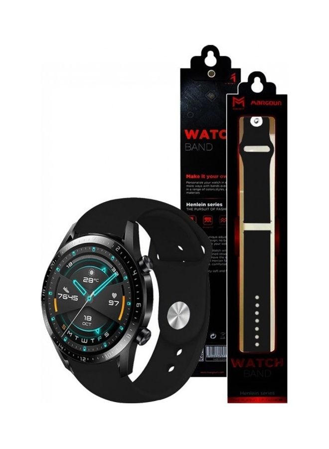 MARGOUN Silicone Replacement Band for Huawei GT2 Watch Black - Image 2