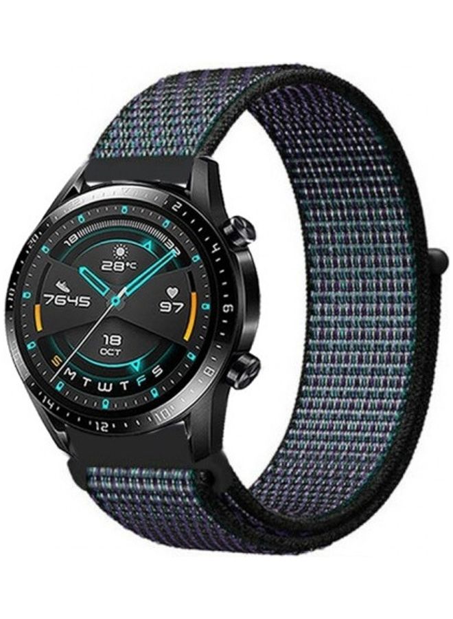 MARGOUN Nylon Sport Loop Band for Huawei GT2 Watch Midnight Blue - Image 1
