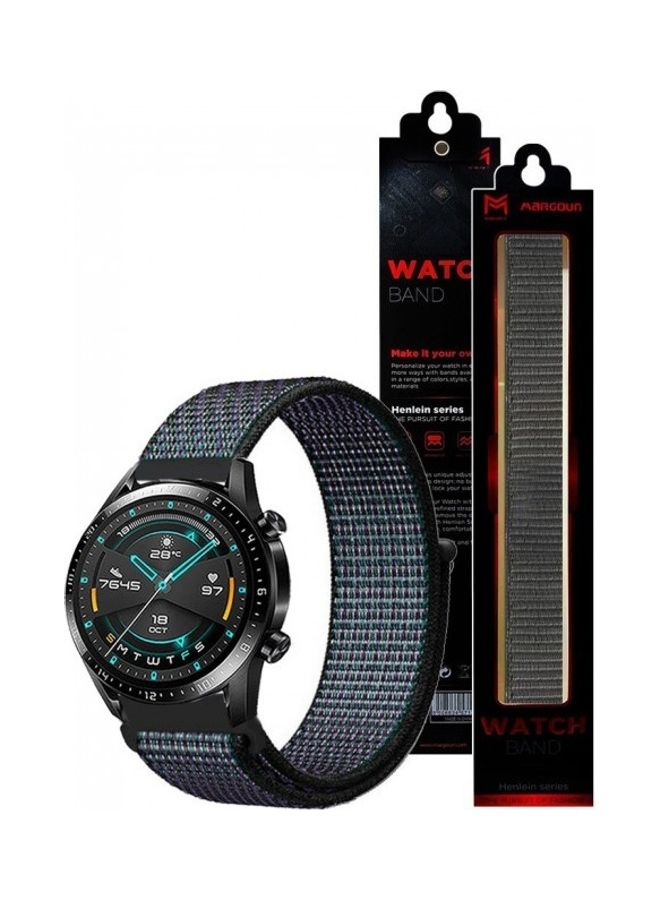 MARGOUN Nylon Sport Loop Band for Huawei GT2 Watch Midnight Blue - Image 2