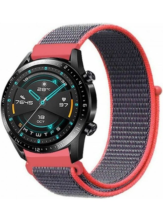 MARGOUN Nylon Sport Loop Band for Huawei GT2 Watch Electric Pink  - Image 1