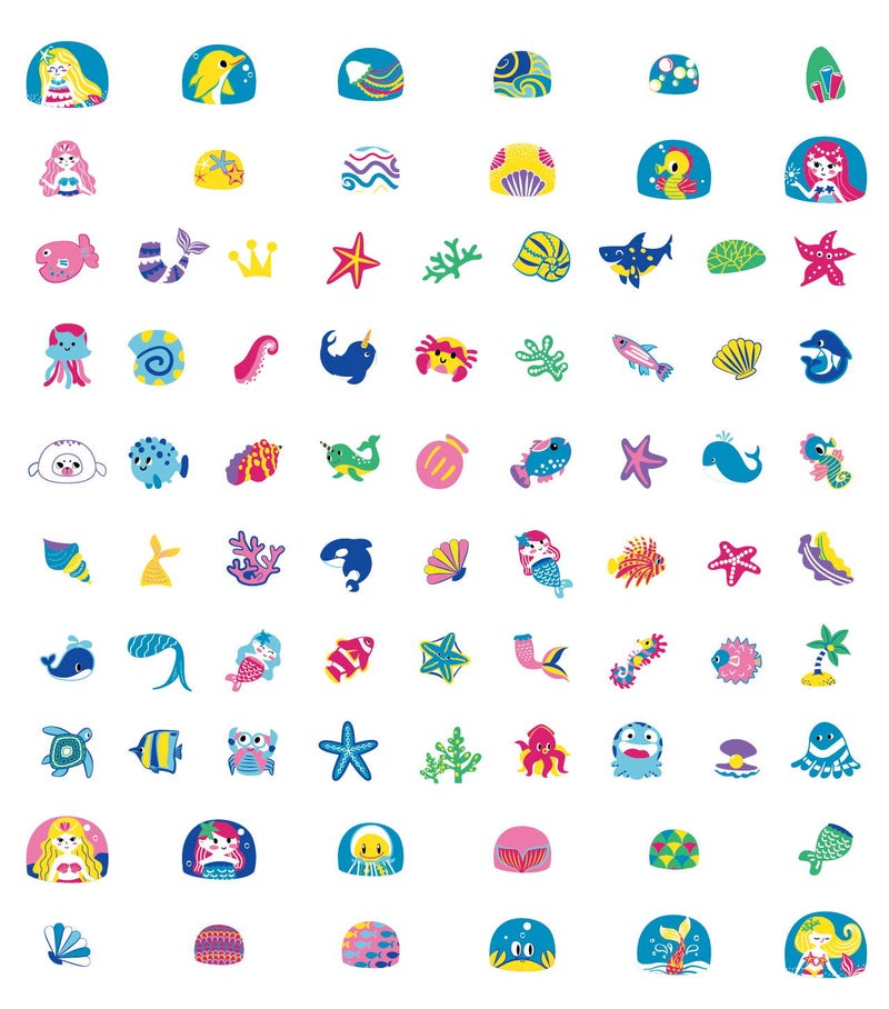78-Piece Unicorn Nail Stickers