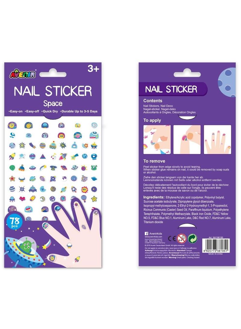 Avenir 78-Piece Space Nail Stickers 