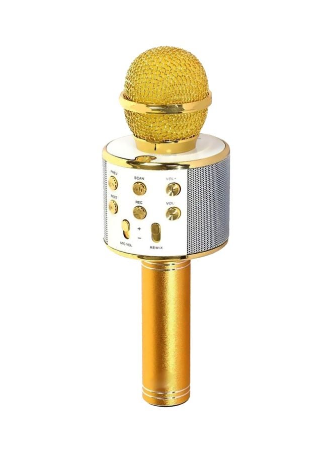 BSNL - Portable Wireless Handheld Karaoke Microphone With Bluetooth Speaker WS-858 Gold - Image 1