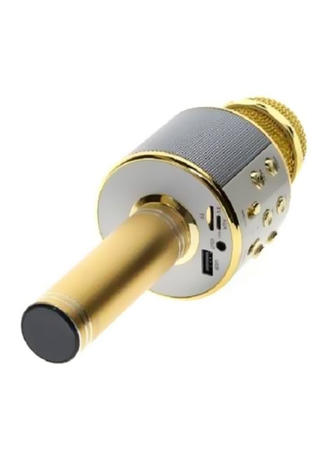 BSNL - Portable Wireless Handheld Karaoke Microphone With Bluetooth Speaker WS-858 Gold - Image 1