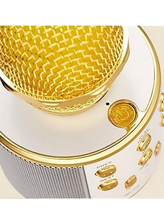 BSNL - Portable Wireless Handheld Karaoke Microphone With Bluetooth Speaker WS-858 Gold - Image 1
