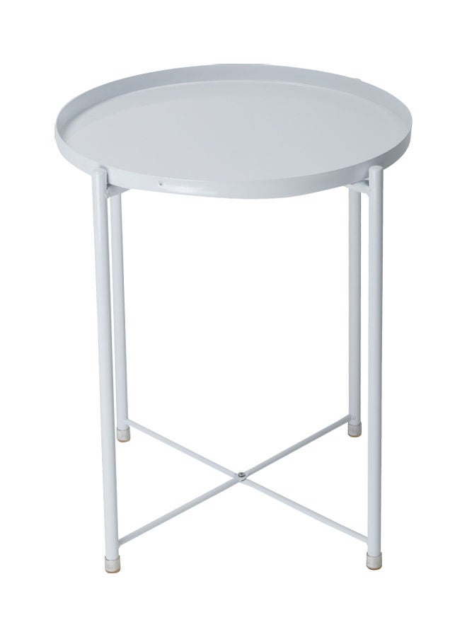 إيكايا طاولة جانبية معدنية أبيض 52x48x4سم