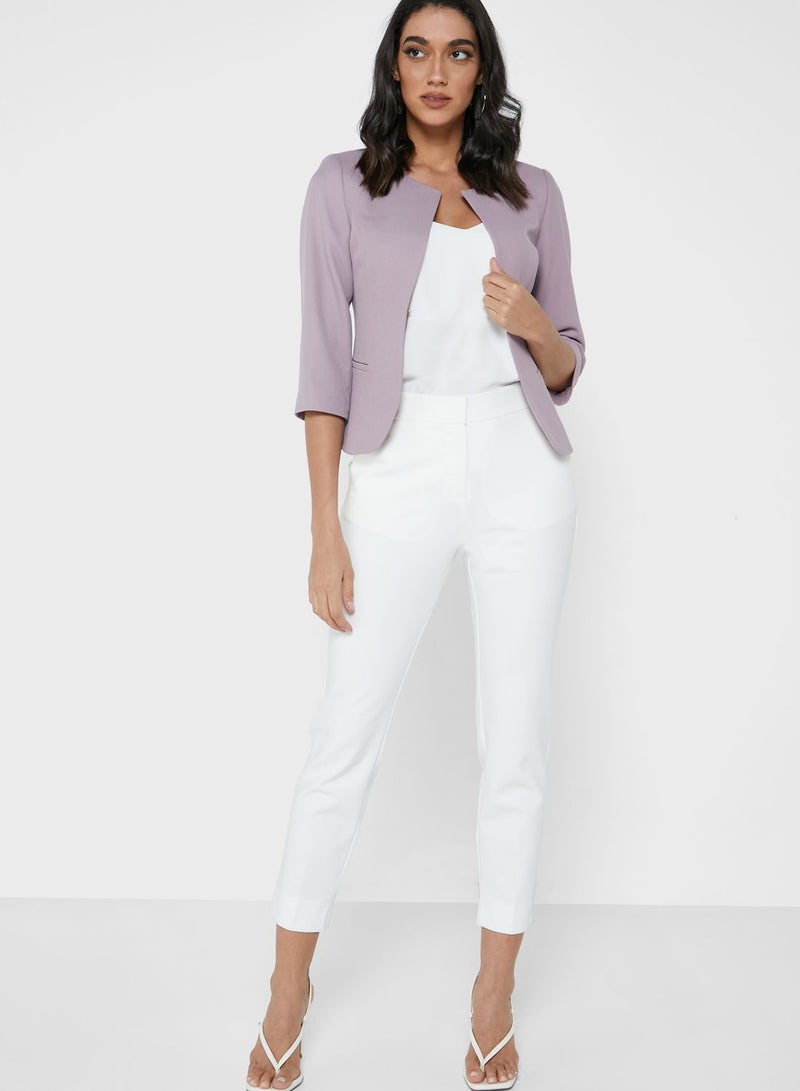 اي دي ال Tailored Hook Closure Blazer Purple - Image 3