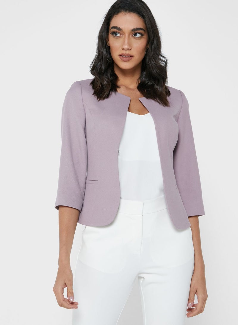 اي دي ال Tailored Hook Closure Blazer Purple - Image 1