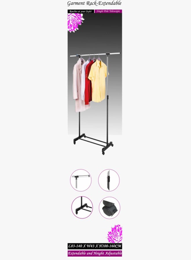 Home Box Amity Single Garment Rack Black/Silver 79x17cm  - Image 3