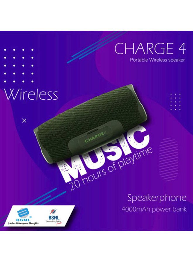 BSNL Portable Wireless Stereo Speaker With Power Bank Green - Image 2