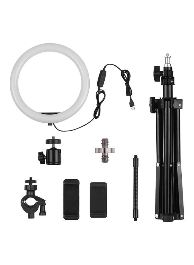 docooler 10 Inch Desktop LED Video Ring Light Lamp 3 Lighting Modes Black/White  - Image 1
