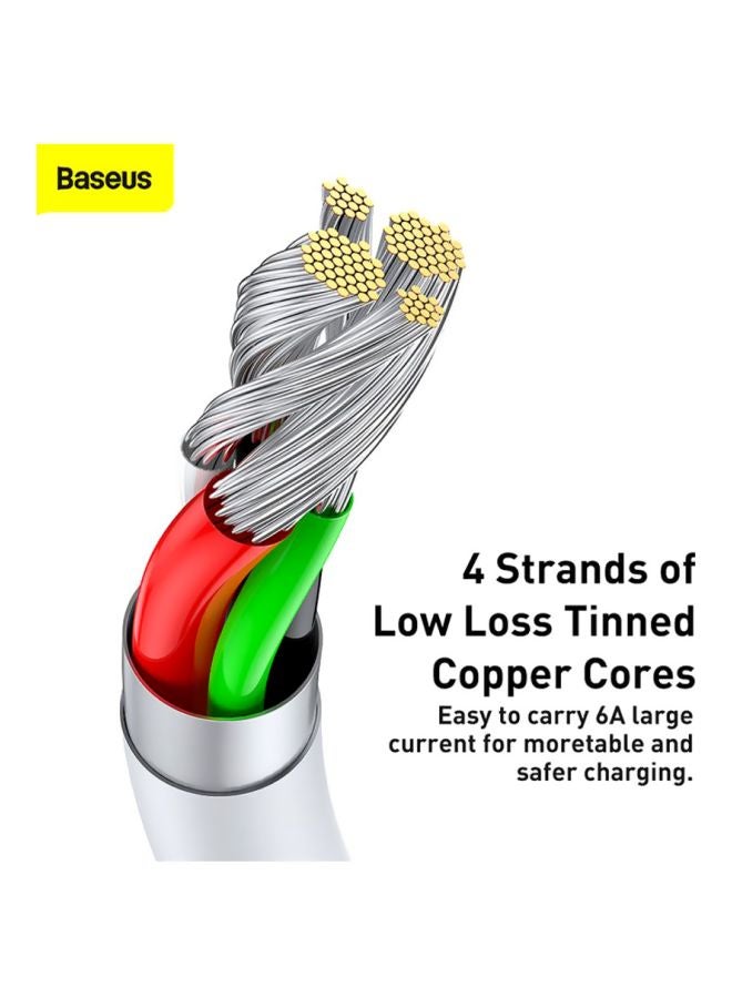 Baseus 66W USB C Cable Superior Series USB A to Type C Data Cable Compatible for Samsung Galaxy, Nintendo Switch, Huawei MateBook X Pro iPad mini 6 etc. 2 Meter White - Image 3