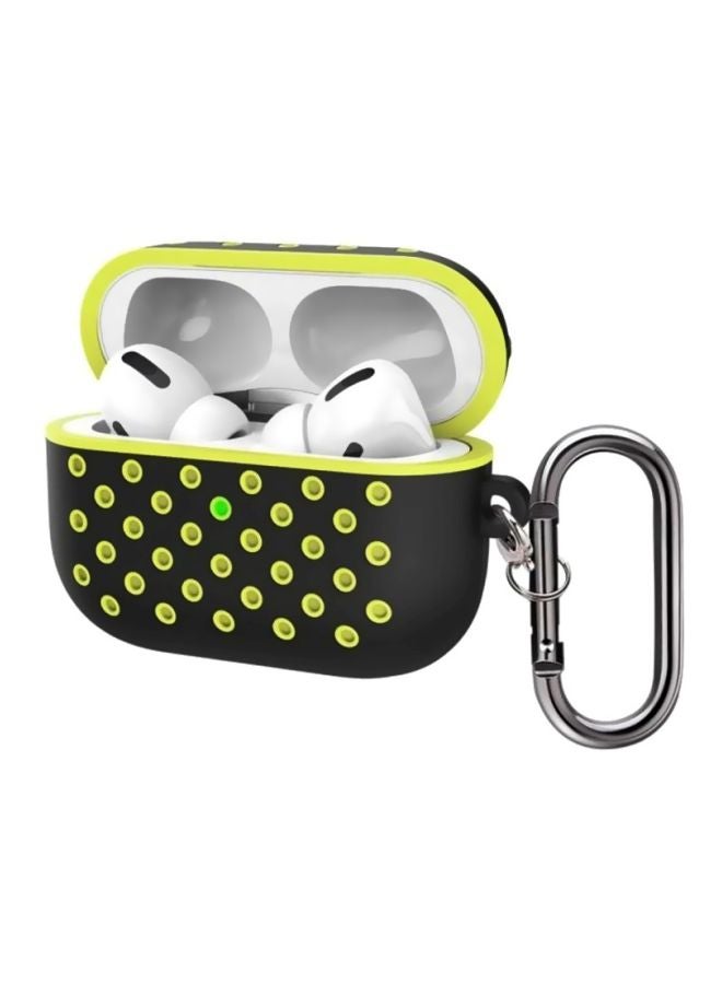 مارجون غطاء حماية واقٍ مزود بحلقة بقفل زنبركي لسماعة أبل آيربودز برو أسود/ أصفر - Image 1