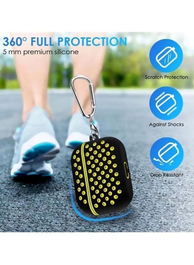 مارجون غطاء حماية واقٍ مزود بحلقة بقفل زنبركي لسماعة أبل آيربودز برو أسود/ أصفر - Image 2