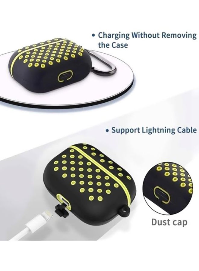 مارجون غطاء حماية واقٍ مزود بحلقة بقفل زنبركي لسماعة أبل آيربودز برو أسود/ أصفر - Image 3